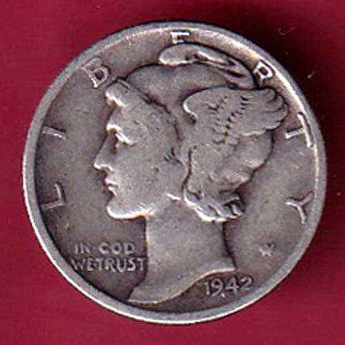 united state of america 1942 one dime liberty coin – OO2450