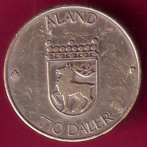 Finland 10 Markkaa Aland 1991 tio deler tio mark –@HUB3944