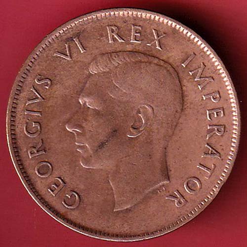 GEORGIVS VI REX IMPERATOR SOUTH AFRICA 1941 SUID AFRIKA 1D :- OO3150