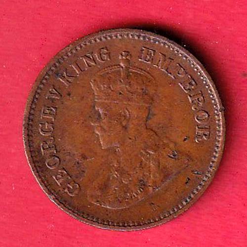 BRITISH INDIA 1935 GEORGE V 1/2 PICE COIN– OO5018