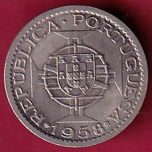 PORTUGUESE INDIA GOA 60 CENTAVOS 1958 COIN :- OO2861