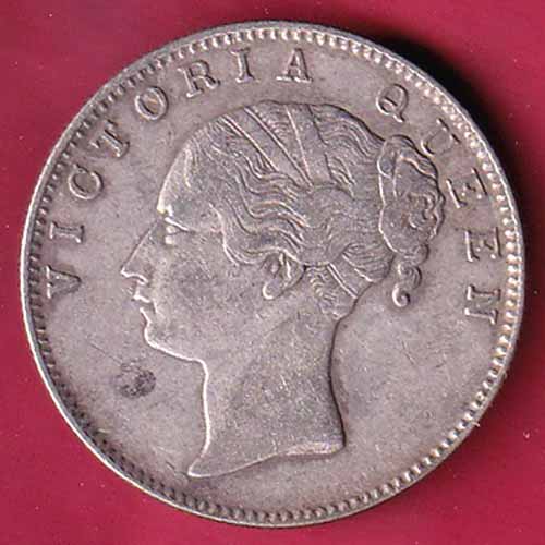 EAST INDIA COMPANY 1840 CONTINUOUS LEGEND VICTORIA QUEEN ONE RUPEE SILVER COIN–VA965