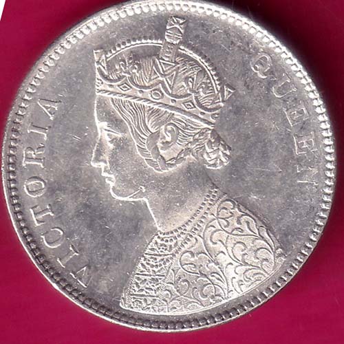 British India {0/4 Dots} 1862 Victoria Queen One Rupee Silver Coin –@HUB2650