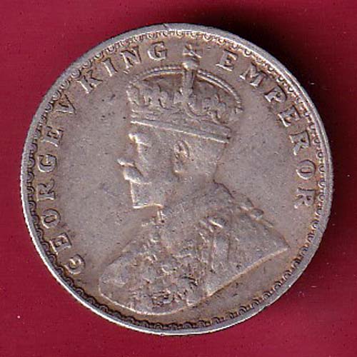 British India 1936 George v half Rupee silver coin-OO2355
