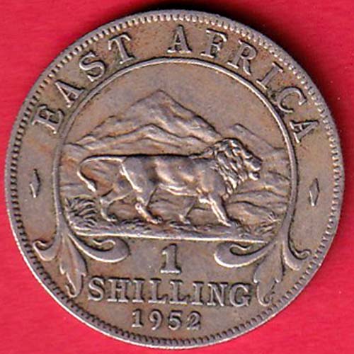 East Africa 1952 Georgivs Sextvs.Rex 1 Shilling –@HUB5405