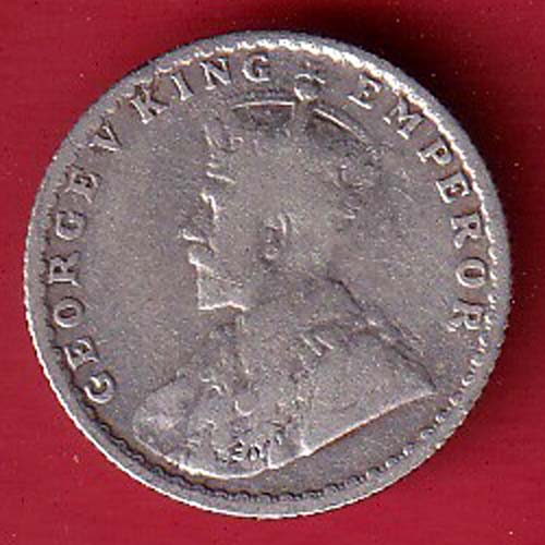 BRITISH INDIA BOMBAY MINT 1925 GEORGE V 1/4 RUPEE V INDIA BEA1UTIFUL SILVER COIN :- oo4012