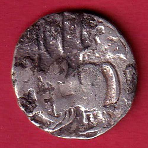 Hindushahia, kabul n gandhara silver drachma horseman -oo5508