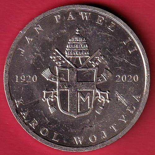 world coin:- SWIETY JAN PAWEL II 1920-2020 KAROL WIJTYLA  – OO3809
