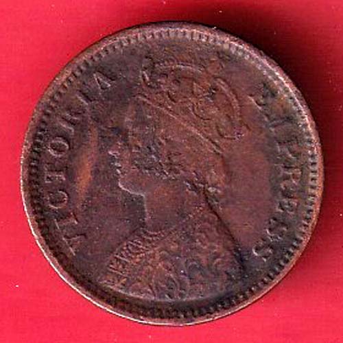 BRITISH INDIA 1888 GEORGRE VI KING 1/2 PICE COPPER COIN - oo4030