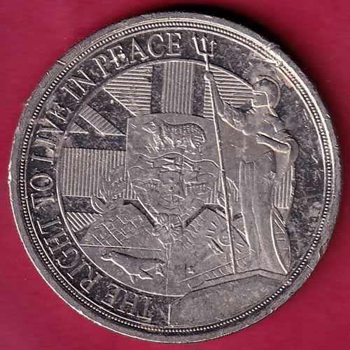 ELIZABETH II GIBRATAR D.G. REGINA GIBRALTAR 2022 HALF CROWN  THE RIGHT TO LIVE IN PEACE  :- S2605