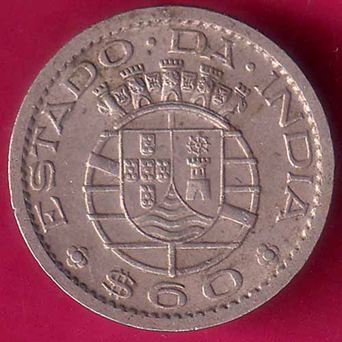 PORTUGUESE INDIA GOA 60 ESCUDO 1959 COIN –@HUB5918