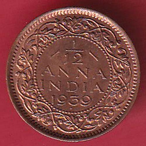 BRITISH INDIA 1939 1/12 ANNA GEORGE VI COPPER COIN :- OO3341