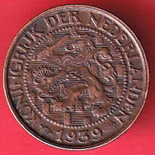 KONINGRIJK DER NEDERLANDEN 1939 ONE CENT:- oo3172