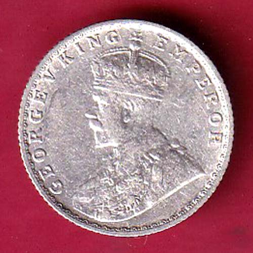 BRITISH INDIA 1936 GEORGE V 1/4 rupee SILVER COIN –@HUB4515