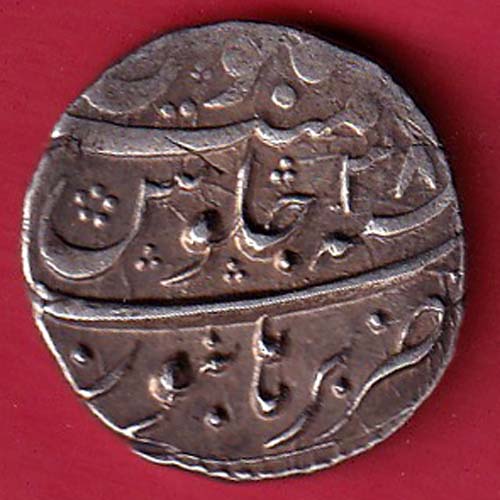 Mughals aurangzeb burhanpur mint one rupee silver coin–OO5359