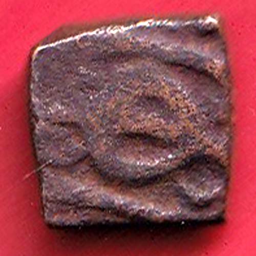 mughals akbar malwa standard half falus copper coin:-oo3821