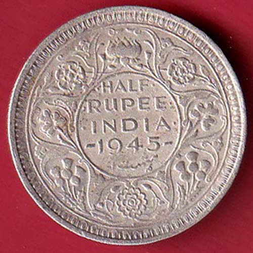 British India 1945 Bombay Mint George Vi half Rupee –@HUB5608