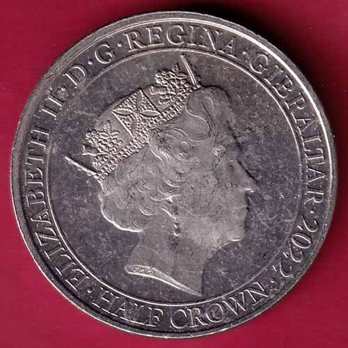 ELIZABETH II DEI-GRA REGINA. GIBRALTAR 2022 half crown the right to live in peace -VA97