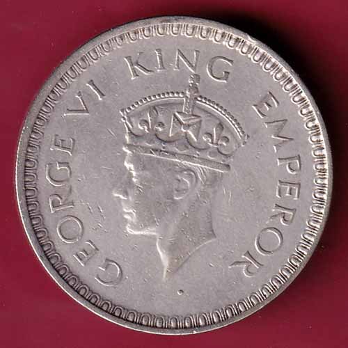 British India 1943 BOMBAY MINT George Vi ONE Rupee Rare Silver coin–@HUB1574