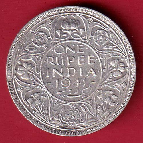 BRITISH INDIA 1941 BOMBAY MINT one  RUPEE SILVER COIN:-oo4230