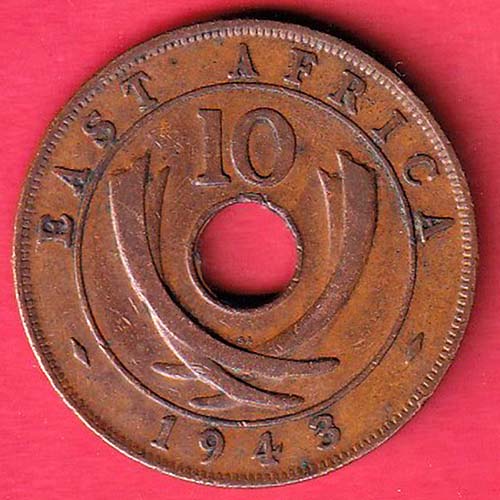 EAST AFRICA 1941 TEN CENTS Georgivs VI REX ET IND.IM– oo3175