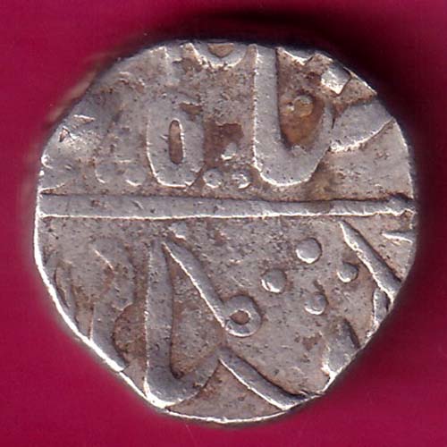 INDORE STATE SUN FACE INO SHAH ALAM II MALHAR RAO ONE RUPEE COIN:- OO1747
