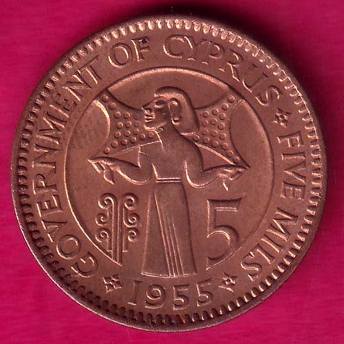 EAST AFRICA 1955 UNC THE SECOND QUEEN ELIZABETH FIVE CENTS –@HUB3382