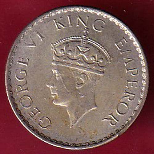 BRITISH INDIA 1940 Bombay Mint GEORGE VI 1/4 RUPEE SILVER COIN–@HUB4510