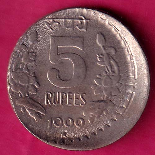 5 Rupees 1999 Hyderabad Mint@hub5081