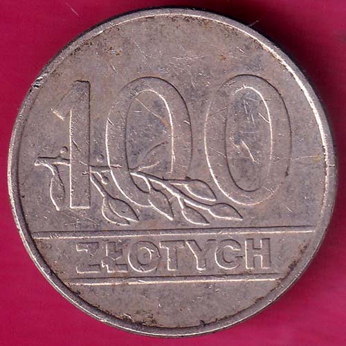 World Coin Poland 100 Zlotys 1990 Coin–@HUB2536