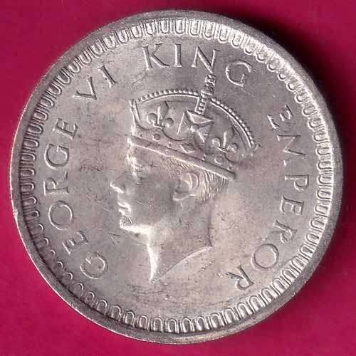 BRITISH INDIA 1942 BOMBAY MINT GEORGE VI ONE RUPEE BEAUTIFUL SILVER COIN –@HUB5951