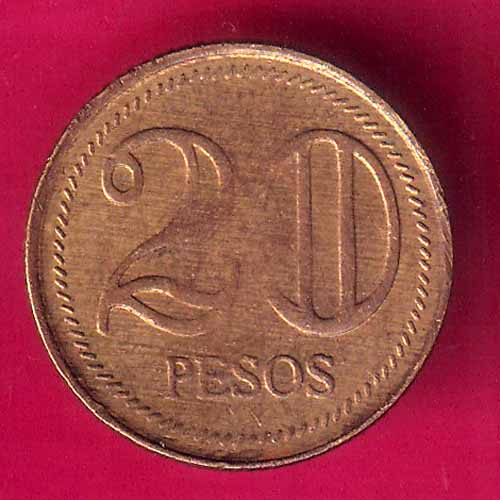 Colombia 20 Pesos Liberty and Order –@HUB3507