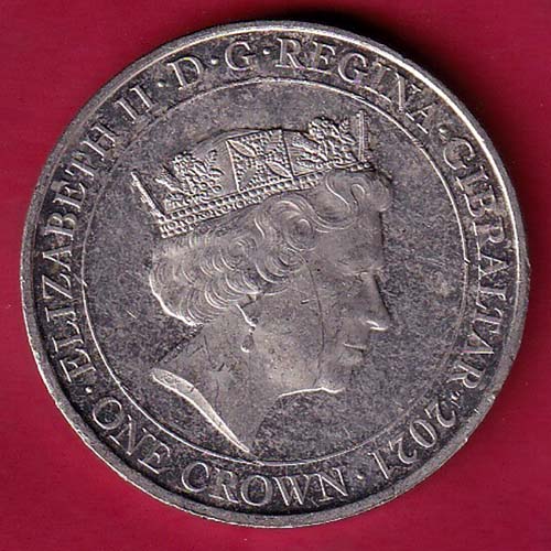 ELIZABETH II DEI-GRA REGINA. GIBRALTAR 2021 ONE CROWN IN FLANDERS FIELDS THE POPPIES BLOW – OO2795