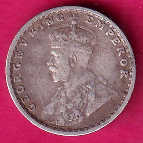 British India 1915 George v Two Annas Rupee–@HUB4097