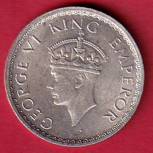 BRITISH INDIA 1941 BOMBAY MINT HALF RUPEE SILVER COIN :- OO4315