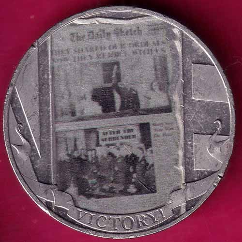 2020 VE-DAY VICTORY ELIZABETH II GIBRALTAR unc ONE CROWN VE-DAY VICTORY–@HUB2471