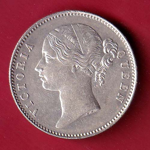EAST INDIA COMPANY 1840 DIVIDED LEGENDVICTORIA QUEEN ONE RUPEE SILVER COIN- OO5726