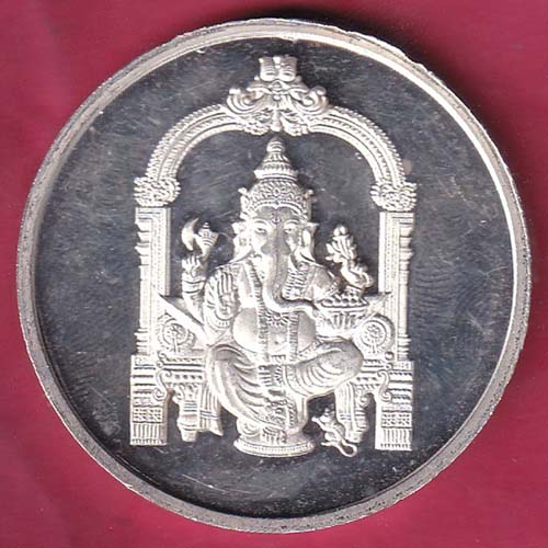 SILVER TOKEN  SHREE GANESHA : Weight – 40.00 gm: INDIA GOVERNMENT MUMBAI MINT :-OO2288