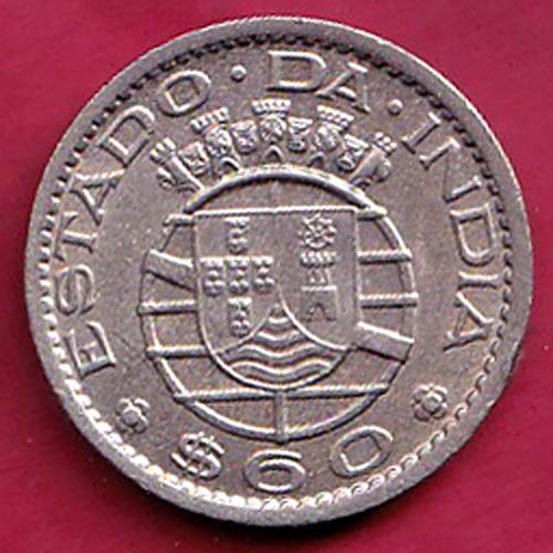 Portuguese India 60 Centavos 1959 coin –@HUB4617