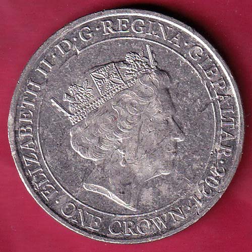 ELIZABETH II DEI-GRA REGINA. GIBRALTAR 2021 ONE CROWN IN FLANDERS FIELDS THE POPPIES BLOW– OO2737
