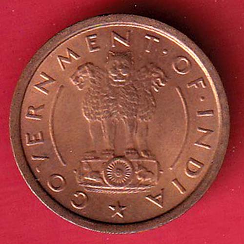 GOVERNMENT OF INDIA 1953 ONE PICE COPPER COIN:- OO3121
