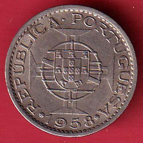PORTUGUESE INDIA GOA 60 CENTAVOS 1958 COIN :- OO2964