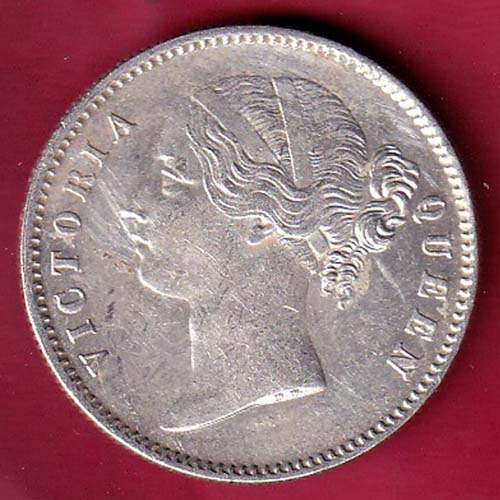 EAST INDIA COMPANY 1840 DIVIDED LEGEND VICTORIA QUEEN ONE RUPEE SILVER COIN :- oo2198