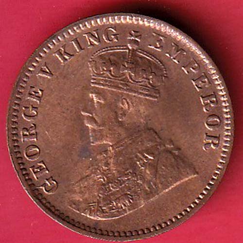 british indiA 1920 GEORGE V one quarter anna  COPPER COIN –oo4099