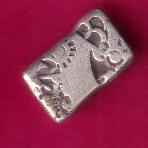 ANCIENT INDIA MAURYAN PERIOD ANIMAL STANDING MAGADH DYNASTY SILVER PUNCHMARK –@HUB2851