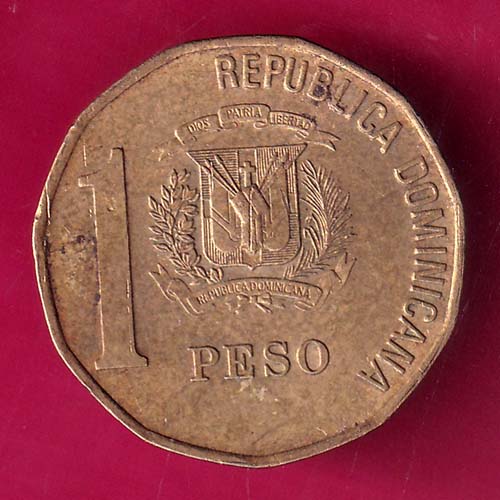 Dominican Republic 1 peso, 2000:-@hub4729