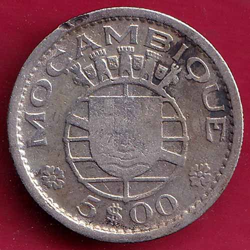 REPUBLICA PORTUGUESA MOCAMBIQUE 5 ESCUDO 1960 COIN – S2088