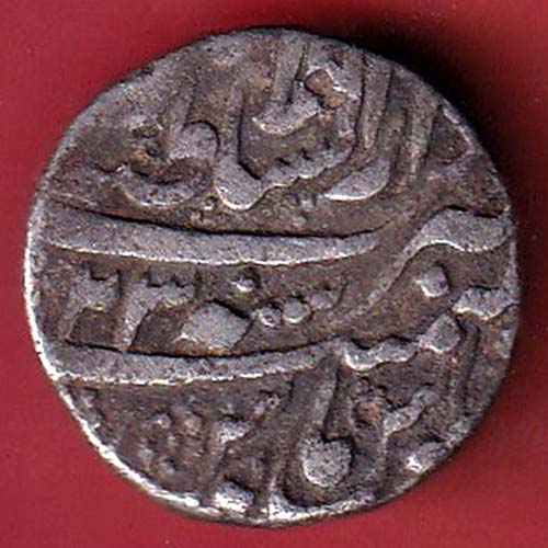 MUGHALS AURANGZEB LAHORE MINT RY23 ONE RUPEE SILVER COIN :- OO2912