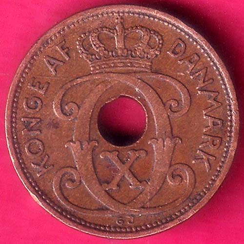 Danmark 1937 2 Ore  Konge Af X 60 Rare Coin–@HUB5703