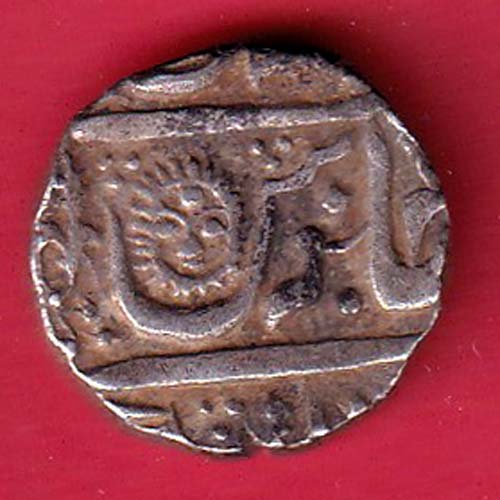 INDORE STATE SUN FACE INO SHAH ALAM II MALHAR RAO RY 1219 ONE RUPEE COIN :-oo4216